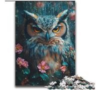Puzzle per adulti e adolescenti, puzzle misterioso con gufo e quiz, ideale come regalo per tutta la famiglia, 70x100cm