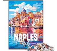 Puzzle per adulti e adolescenti, puzzle Napoli, Italia, antistress, sfida difficile, regali di Babbo Natale segreto per età dai 14 anni in su, 26x38cm