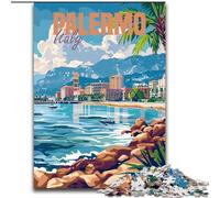 Puzzle per adulti e adolescenti, puzzle Palermo Italia, giocattolo educativo antistress, ottimi regali e giocattoli 26x38cm