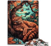 Puzzle per adulti e adolescenti, puzzle per adolescenti "Il gatto sull'albero", interessante riduzione dello stress, interazione genitore-figlio (50x75cm)