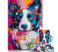 Puzzle per adulti e adolescenti puzzle per adulti con il cane Border Collie gioco stimolante per tutti per donne regali per uomini 38x26cm