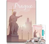 Puzzle per adulti e adolescenti, puzzle Praga, gioco stimolante, ideale come regalo per tutta la famiglia (38x26cm)