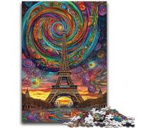 Puzzle per adulti e adolescenti, puzzle psichedelici Eiffel, gioco stimolante per tutti, per donne, regali per uomini, 26x38cm