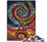 Puzzle per adulti e adolescenti, puzzle psichedelico Eiffel, adatto a persone dai 14 anni in su, gioco educativo, sfida, giocattolo, regalo per compleanni, 50x75cm