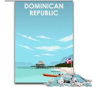 Puzzle per adulti e adolescenti, puzzle Repubblica Dominicana, giochi educativi, decorazione per la casa, ideale come regalo per tutta la famiglia, 50x75cm