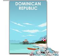 Puzzle per adulti e adolescenti, puzzle Repubblica Dominicana, giochi educativi, decorazione per la casa, adatti per la decorazione del desktop, 26x38cm