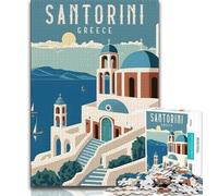 Puzzle per adulti e adolescenti, puzzle Santorini Grecia, viaggio, gioco stimolante, ideale come regalo per tutta la famiglia (75x50cm)