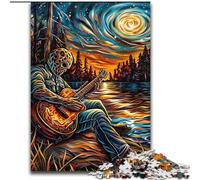 Puzzle per adulti e adolescenti, puzzle "Suonare la chitarra sotto le stelle", gioco per famiglie, regali di compleanno, sfida, difficoltà elevata (dimensioni 50x75cm)
