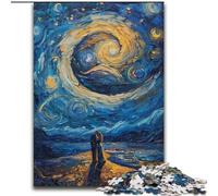 Puzzle per adulti e adolescenti, puzzle Van Gogh, cielo notturno, gioco a quiz per migliorare l'amore tra coppie, dai 14 anni in su (dimensioni 26x38cm)