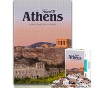 Puzzle per adulti e adolescenti, puzzle "Visita Atene", gioco educativo per famiglie, decorazione da parete, regali unici per compleanno e Natale (75x50cm)