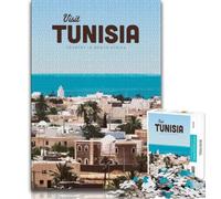 Puzzle per adulti e adolescenti, puzzle visita la Tunisia, gioco educativo per famiglie, decorazione da parete, regali unici per compleanno e Natale (75x50cm)