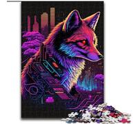 Puzzle per adulti e adolescenti, puzzle Volpe Neon, attività divertenti per la casa, giocattoli per i giorni di pioggia, regali di compleanno (dimensioni 50x75cm)