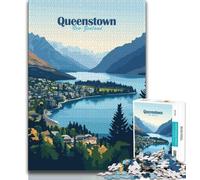 Puzzle per adulti e adolescenti, Queenstown, paesaggio della Nuova Zelanda, gioco stimolante, ideale come regalo per tutta la famiglia (75x50cm)