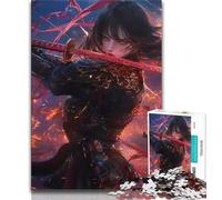 Puzzle per adulti e adolescenti raffiguranti guerriere ninja giapponesi, difficili da completare ma divertenti e divertenti, gioco educativo per compleanni, 50x75cm
