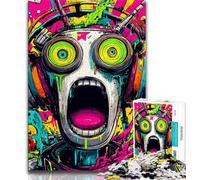 Puzzle per adulti e adolescenti Robot Graffiti 1000 pezzi, gioco stimolante, ideale come regalo per tutta la famiglia (dimensioni 38x26cm)