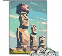 Puzzle per adulti e adolescenti, statuette Moai dell'Isola di Pasqua, antistress, sfida difficile, regali di Babbo Natale segreto per bambini dai 14 anni in su, 50x75cm