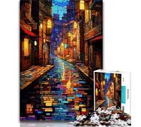 Puzzle per adulti e adolescenti Strade cittadine colorate Puzzle da 1000 pezzi, gioco educativo per famiglie Adatto per la decorazione della scrivania (dimensioni 38x26cm)
