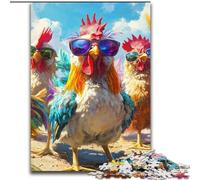 Puzzle per adulti e adolescenti Tre galli, giocattoli da gioco, ogni pezzo è unico - Gioco divertente e stimolante per tutta la famiglia, adatto a bambini dai 14 anni dimensioni 26x38cm