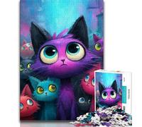 Puzzle per adulti e adolescenti Tre gatti, gioco educativo per famiglie, decorazione da parete, regali unici per compleanno e Natale (75x50cm)