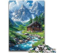 Puzzle per adulti e adolescenti Una città sotto le montagne innevate Difficile da completare ma divertente e umoristico Regali e compleanni unici 26x38cm