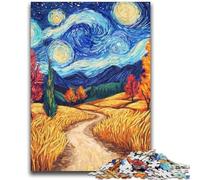 Puzzle per adulti e adolescenti Van Gogh Night Sky impegnativo da completare ma divertente e umoristico compleanno unico e regali 26x38cm