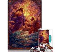 Puzzle per adulti e adolescenti Vetrate Gesù 1000 pezzi per adulti giochi divertenti Ogni pezzo è unico - Gioco divertente e stimolante per tutta la famiglia 38x26cm