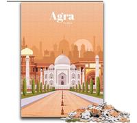 Puzzle per adulti e adolescenti Viaggio ad Agra Difficili da completare ma divertenti e umoristici, con poster abbinato e foglio di quiz (38x52cm) 1000 pezzi