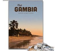 Puzzle per adulti e adolescenti Visita il Gambia Difficile da completare ma divertente e umoristico con poster abbinato e foglio di quiz (26x38cm) 1000 pezzi