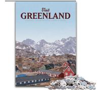 Puzzle per adulti e adolescenti Visita la Groenlandia Giocattoli per l'intrattenimento della famiglia con poster abbinato e foglio di quiz (50x75cm) 1000 pezzi