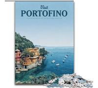 Puzzle per adulti e adolescenti Visita Portofino Difficile da completare ma divertente e umoristico con poster abbinato e foglio di quiz (50x75cm) 1000 pezzi