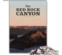 Puzzle per adulti e adolescenti Visita Red Rock Canyon Difficile da completare ma divertente e umoristico con poster abbinato e foglio di quiz (26x38cm) 1000 pezzi