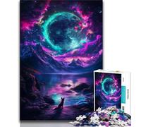 Puzzle per adulti e adolescenti "Volpe sotto il pianeta", aiuta il cervello a esercitare i giocattoli avvincenti per coltivare la pazienza, adatto alle coppie, 38x26cm