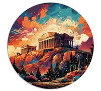 Puzzle per adulti e bambini, 1000 pezzi, acropoli di Atene, puzzle rotondo, per adulti e bambini dai 12 anni in su, puzzle di cartone, adulti e bambini