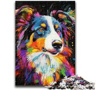Puzzle per adulti e ragazzi, 1000 pezzi, acquerello, pastore australiano, puzzle da 1000 pezzi, perfetto per le serate di gioco, giocattolo colorato per la casa, regalo (75x50cm)