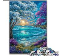 Puzzle per adulti e ragazzi, 1000 pezzi, alberi vicino all'oceano, aiuta il cervello a esercitare i giocattoli avvincenti per coltivare la pazienza, decorazione perfetta, 38x26cm