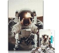 Puzzle per adulti e ragazzi 1000 pezzi Astronauti nello spazio, gioco per famiglie antistress, sfida difficile, rafforza l'amore tra coppie (75x50cm)