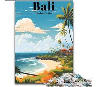 Puzzle per adulti e ragazzi 1000 pezzi Bali Indonesia Viaggio Aiuta il cervello Esercita giocattoli avvincenti per coltivare la pazienza Regalo per compleanni (38x26cm) 1000 pezzi