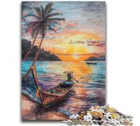 Puzzle per adulti e ragazzi 1000 pezzi Barche sulla costa Dipinto a olio per età 14 anni e oltre Bellissimo gioco di design Bellissimo gioco di design Ottimo regalo 50x75cm
