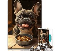 Puzzle per adulti e ragazzi, 1000 pezzi, Bulldog che mangia, gioco per famiglie, antistress, sfida difficile, rafforza l'amore tra coppie (75x50cm)