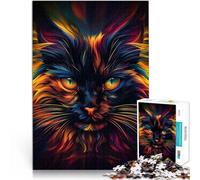 Puzzle per adulti e ragazzi 1000 pezzi CAT frattale Fatto di cartone Adatto a persone dai 14 anni in su Giocattoli educativi Regali di gioco di Natale misurare:26x38cm/10.24 x 14.96pollice