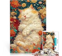 Puzzle per adulti e ragazzi 1000 pezzi Cat Nap in Bloom Fatto di cartone Adatto a persone dai 14 anni in su Giocattoli per la decorazione della casa Regalo divertente misurare:38x52cm