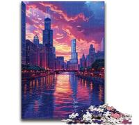 Puzzle per adulti e ragazzi 1000 pezzi Città al tramonto per età 14 anni e oltre Giocattolo educativo intellettuale decomprimente Ottimo regalo 50x75cm
