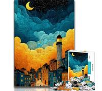 Puzzle per adulti e ragazzi, 1000 pezzi, Città di notte, aiuta il cervello a esercitare i giocattoli avvincenti per coltivare la pazienza, collezione di artisti, belle arti (38x26cm)