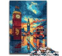 Puzzle per adulti e ragazzi, 1000 pezzi, colorato, Londra, Big Ben, per età 14 anni e oltre, giocattolo educativo intellettuale decompressivo, ottimo regalo, 38x26cm