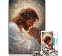 Puzzle per adulti e ragazzi 1000 pezzi dipinto a olio di Gesù puzzle per adulti impegnativo difficile ideale come regalo per tutta la famiglia 75x50cm