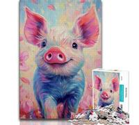 Puzzle per adulti e ragazzi,1000 pezzi,dipinto a olio,maialino,giochi educativi,ogni pezzo è unico - gioco divertente e stimolante per tutta la famiglia,adatto a bambini di età compresa tra 38 e 26cm