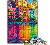 Puzzle per adulti e ragazzi,1000 pezzi,dipinto di Napoli,Italia,lungomare,divertimento per la famiglia,attività divertenti a casa,regalo di compleanno,regali di viaggio,per ragazzi di 14 anni,26x38cm