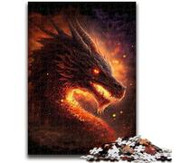 Puzzle per adulti e ragazzi, 1000 pezzi, drago di fuoco in paradiso, puzzle per adulti, impegnativo e difficile, ideale come regalo per tutta la famiglia (50x75cm)