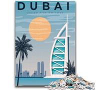 Puzzle per adulti e ragazzi, 1000 pezzi, Dubai City, Emirati Arabi Uniti, viaggio per 14+ anni, difficile da completare ma divertente e umoristico, regalo di compleanno (dimensioni 50x70cm)