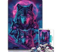 Puzzle per adulti e ragazzi, 1000 pezzi, Fantasy Wolf, aiuta il cervello a esercitare i giocattoli che creano dipendenza per coltivare la pazienza, decorazione perfetta, 50x75cm